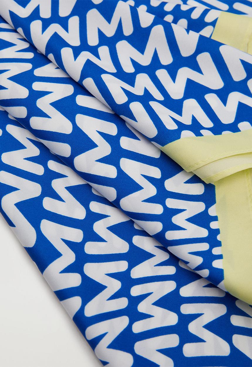 MANGO - Printed scarf with logo - blue