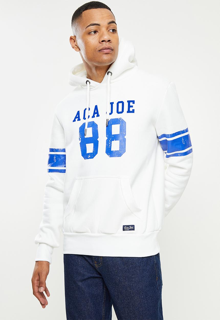 Aca Joe - Printed fleece hoodie - white