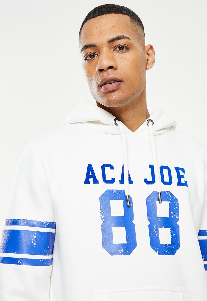 Aca Joe - Printed fleece hoodie - white