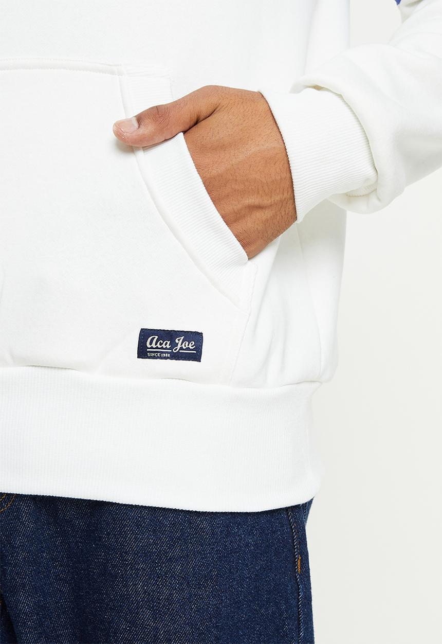 Aca Joe - Printed fleece hoodie - white