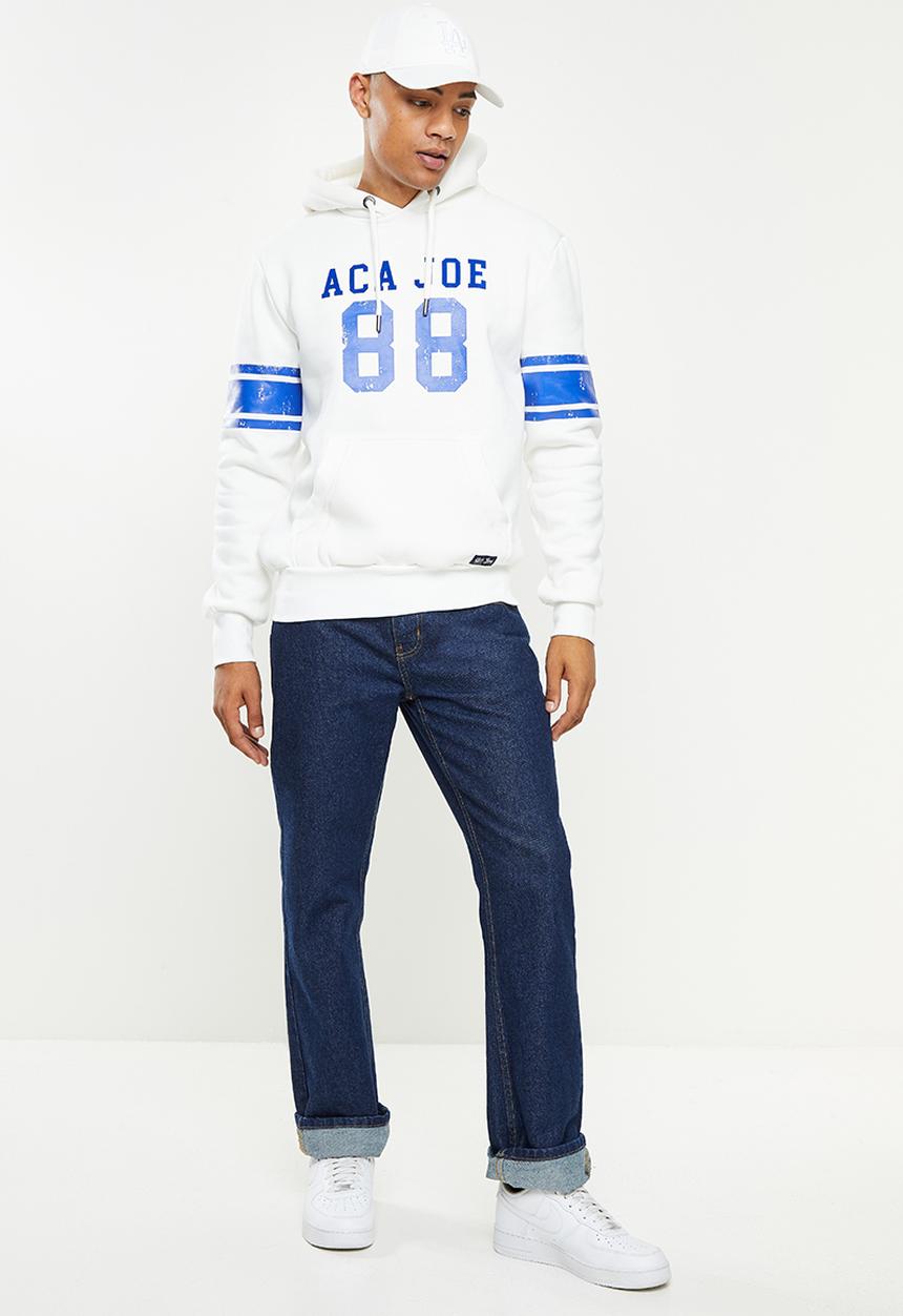 Aca Joe - Printed fleece hoodie - white