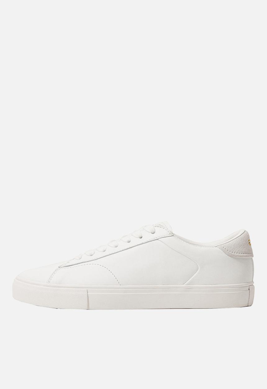 MANGO - Metro leather lace-up sneaker - white