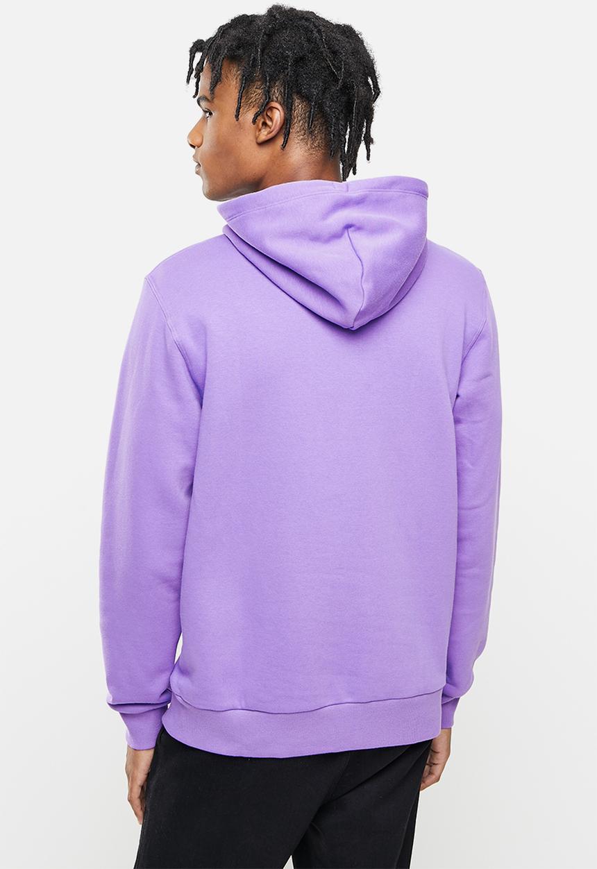 Converse - Embroidered star chevron fleece pullover hoodie - lilac