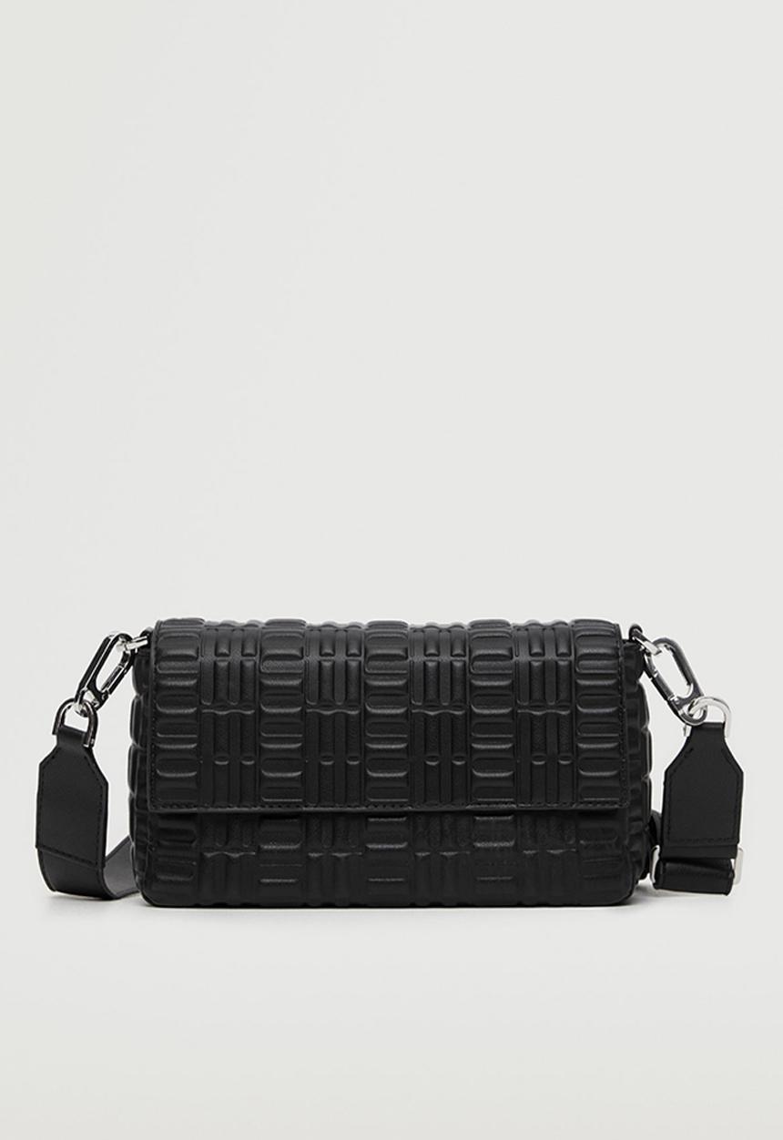 MANGO - Cross-body embossed bag - black