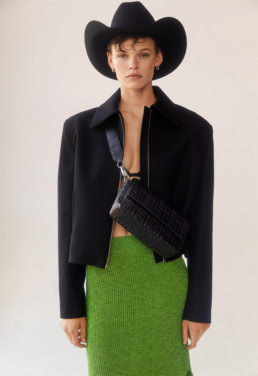 MANGO - Cross-body embossed bag - black