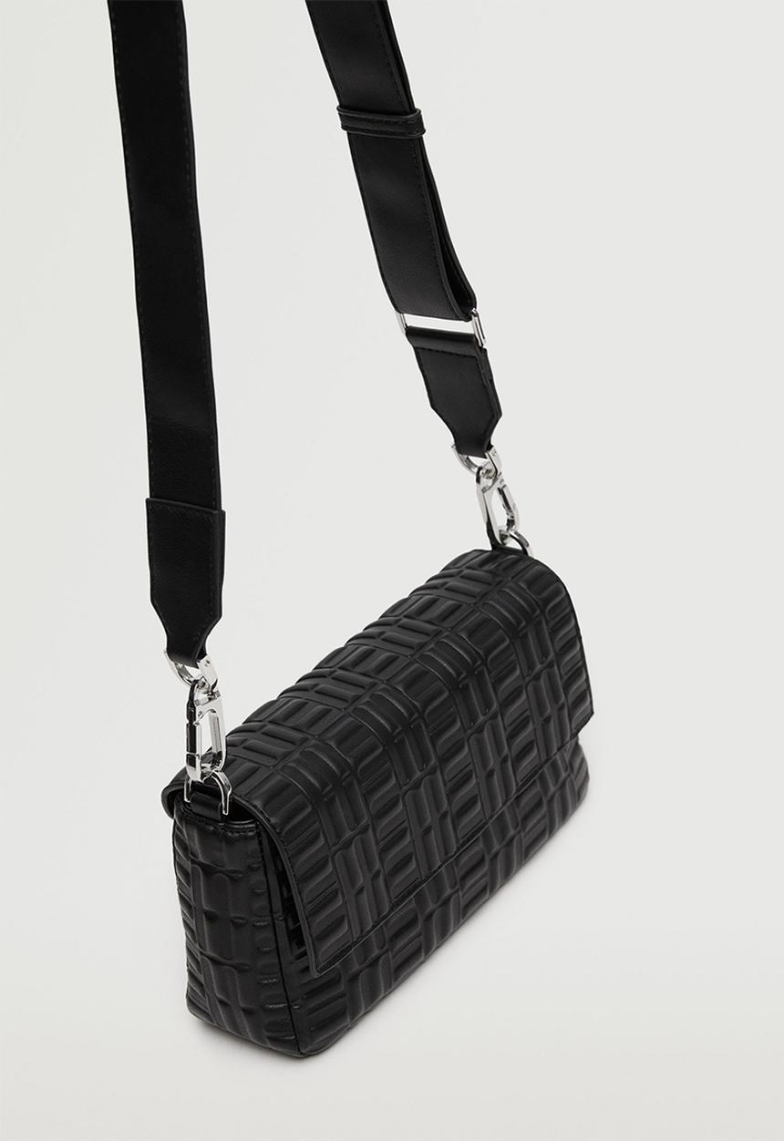 MANGO - Cross-body embossed bag - black