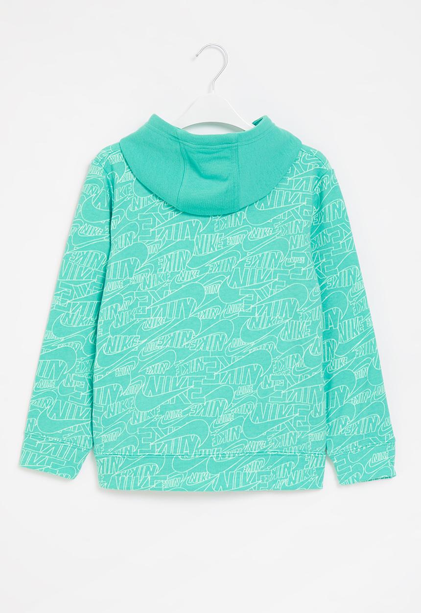 Nike - Nkb b nsw nike read aop hoodie - washed teal