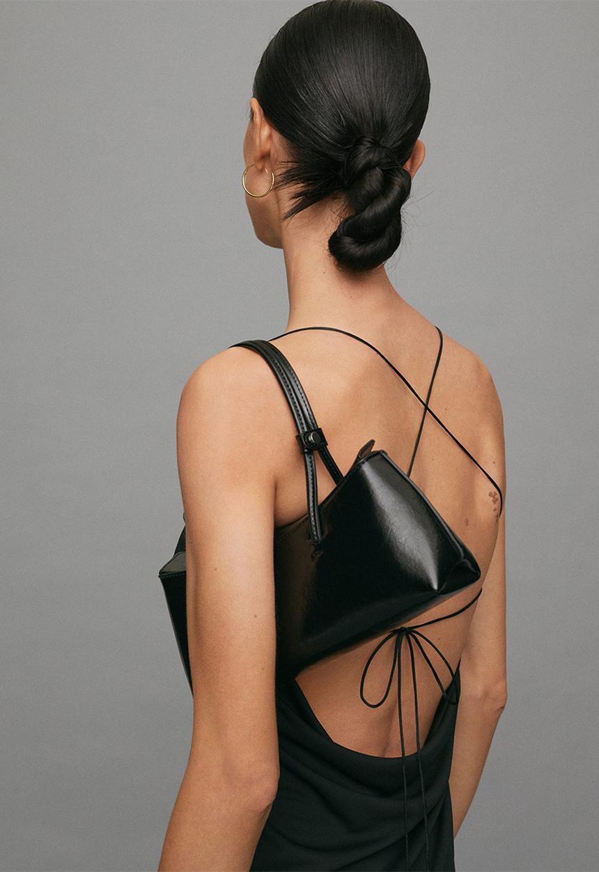 MANGO - Double handle baguette bag - black