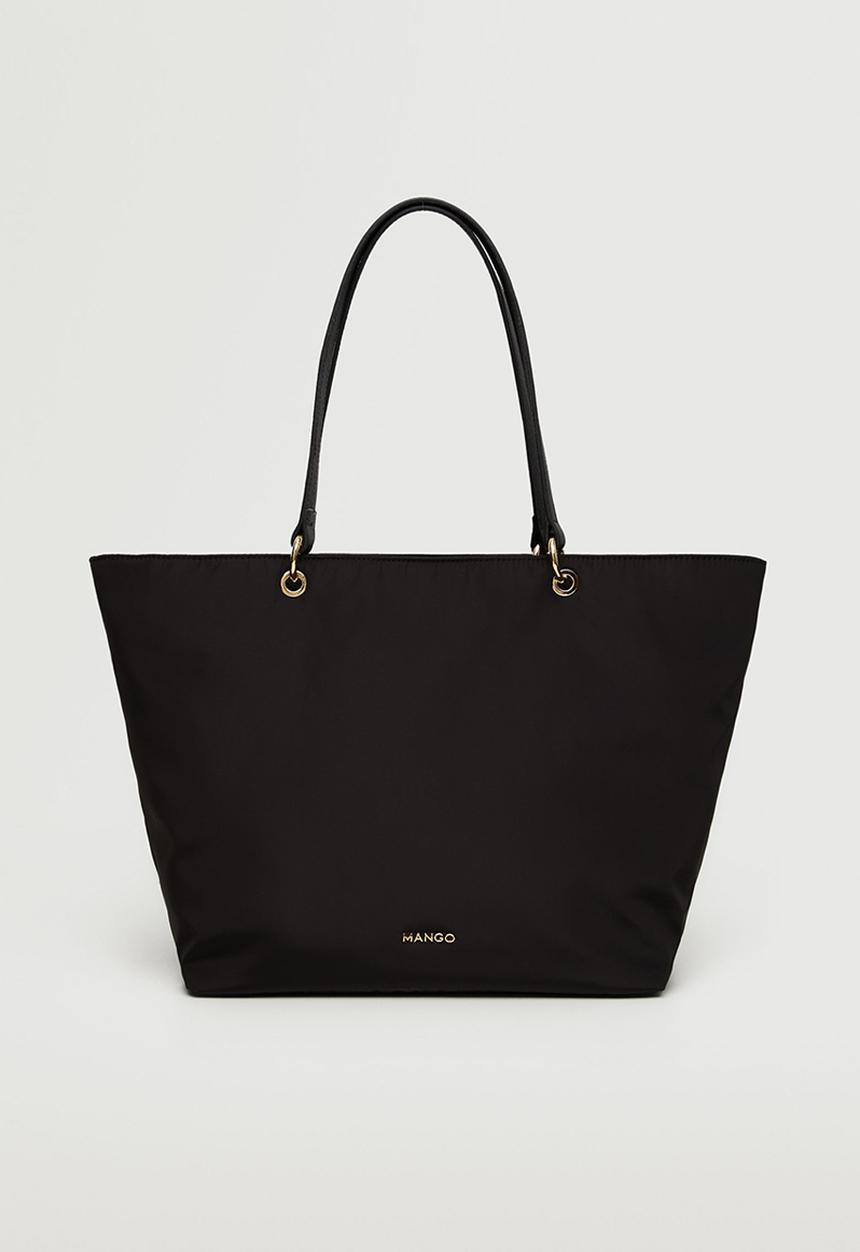 MANGO - Logo shopper bag - black