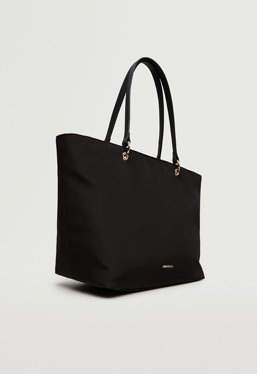 MANGO - Logo shopper bag - black