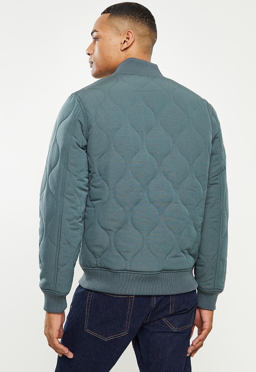 urban° - Urban nylon blend quilted  bomber  - eucalyptus