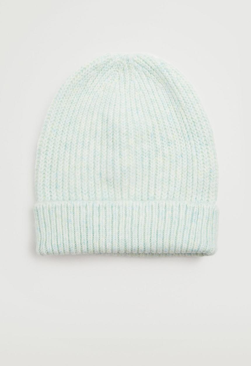 MANGO - Ribbed knit beanie - pastel green