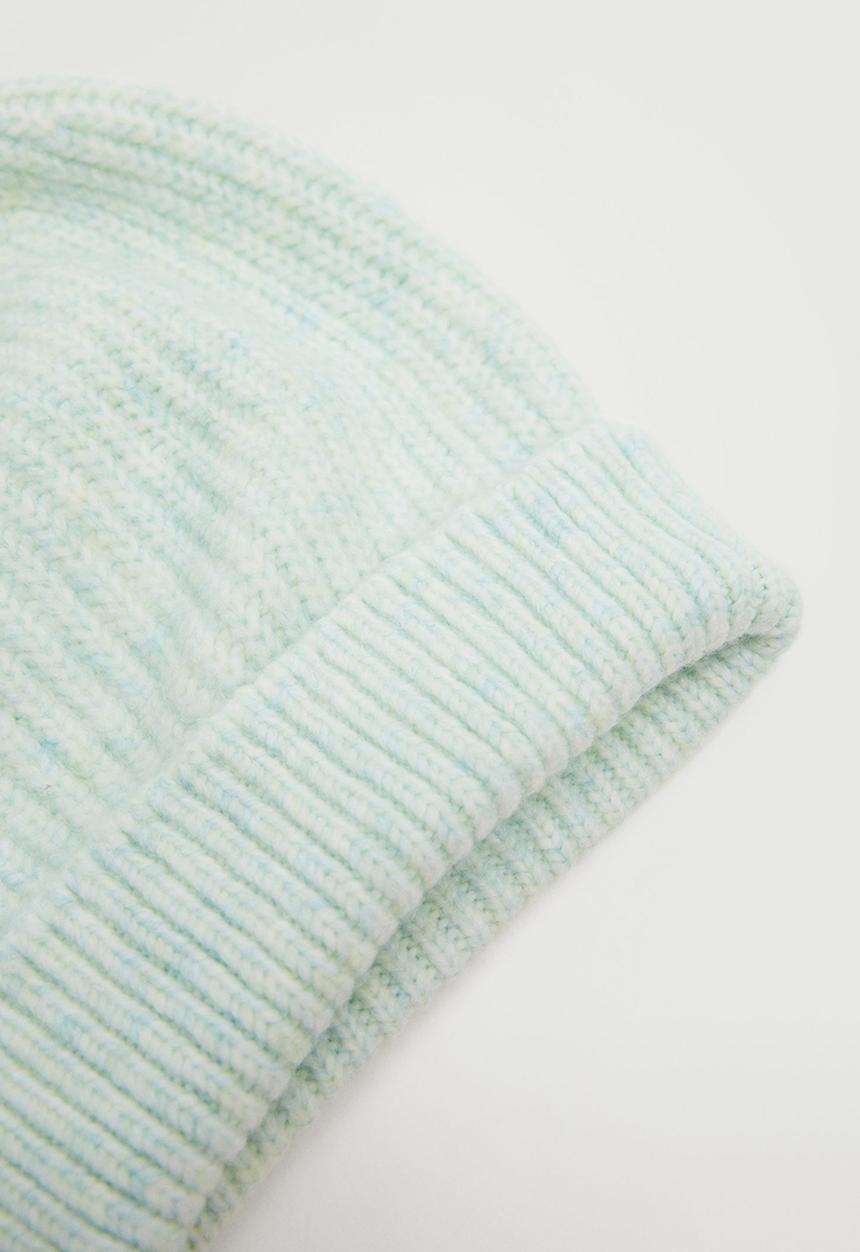 MANGO - Ribbed knit beanie - pastel green
