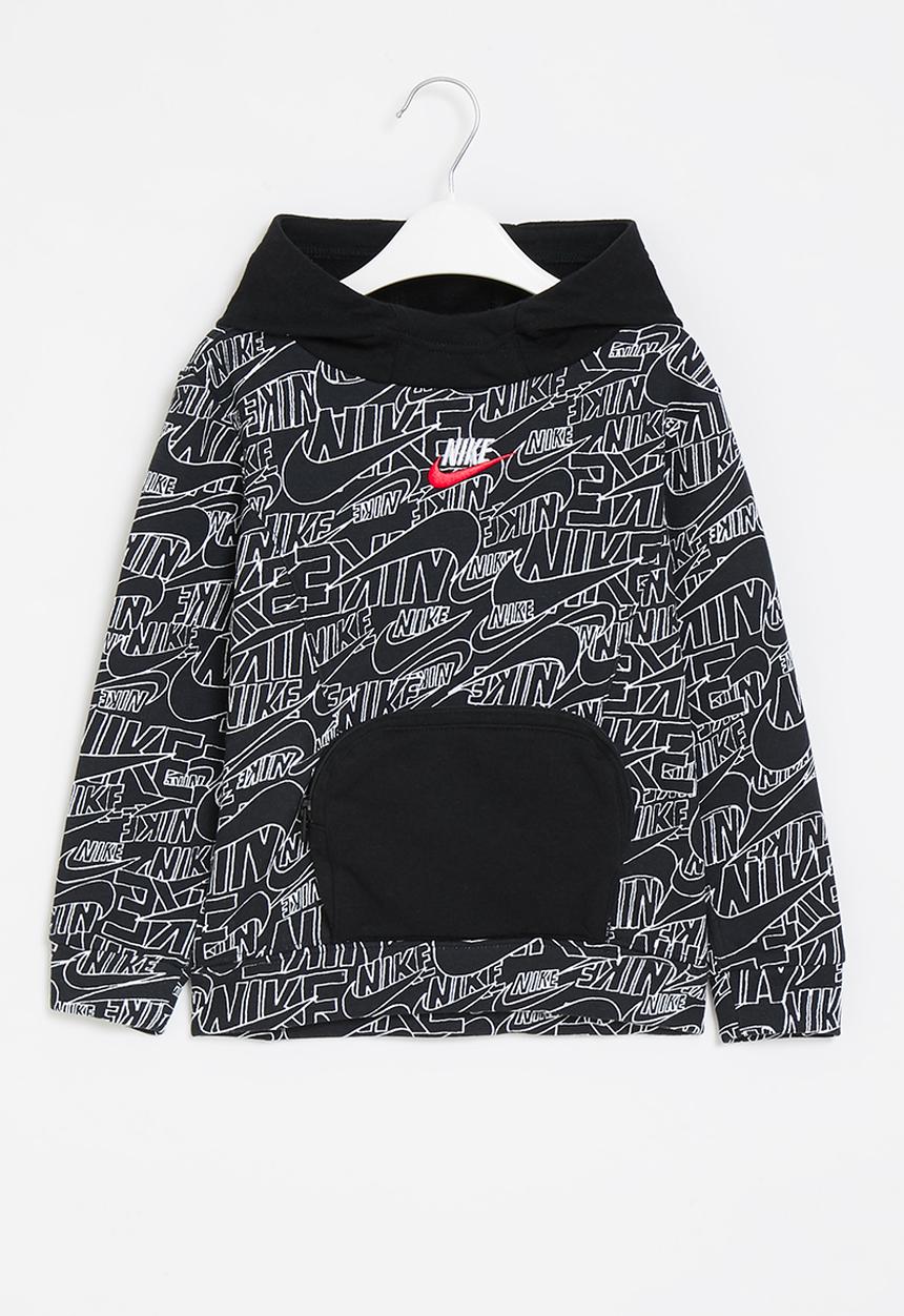 Nike - Nkb b nsw nike read aop hoodie - black