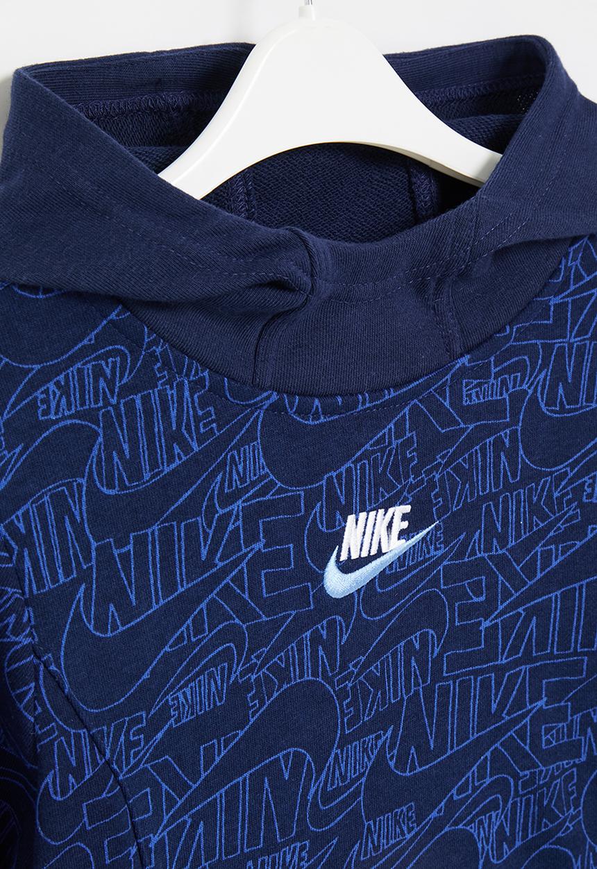 Nike - Nkb b nsw nike read aop hoodie - midnight navy