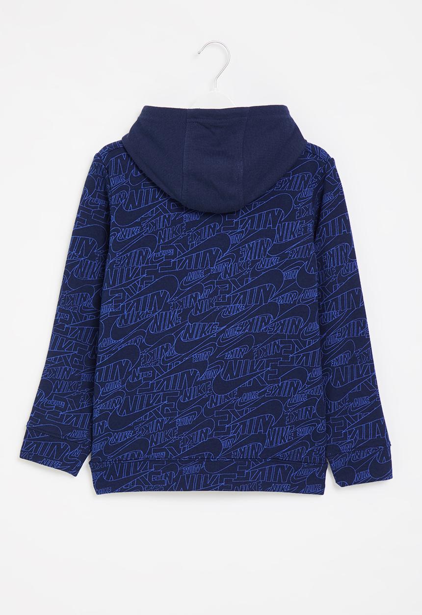 Nike - Nkb b nsw nike read aop hoodie - midnight navy