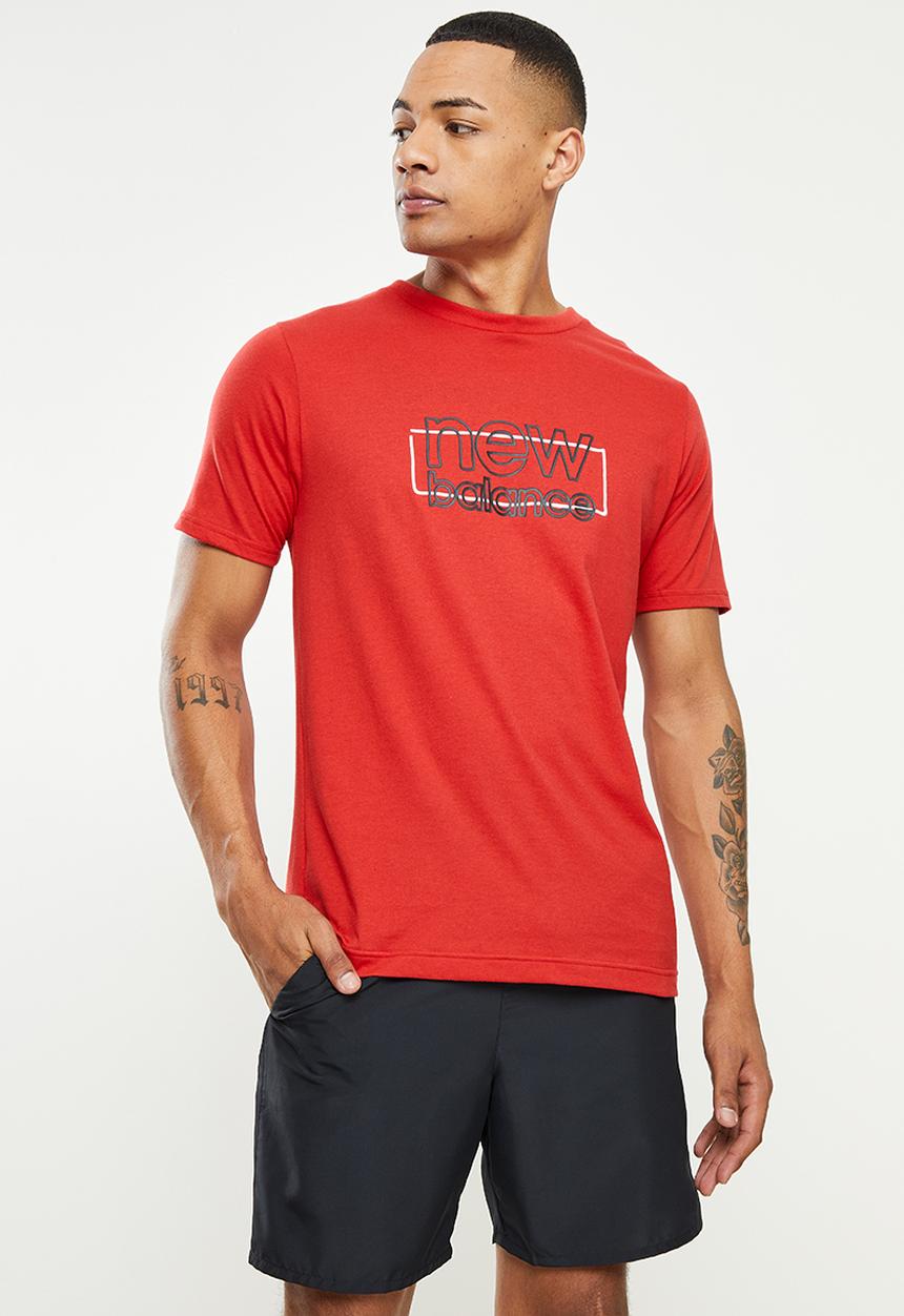 New Balance  - Nb classics graphic brand tee - team red