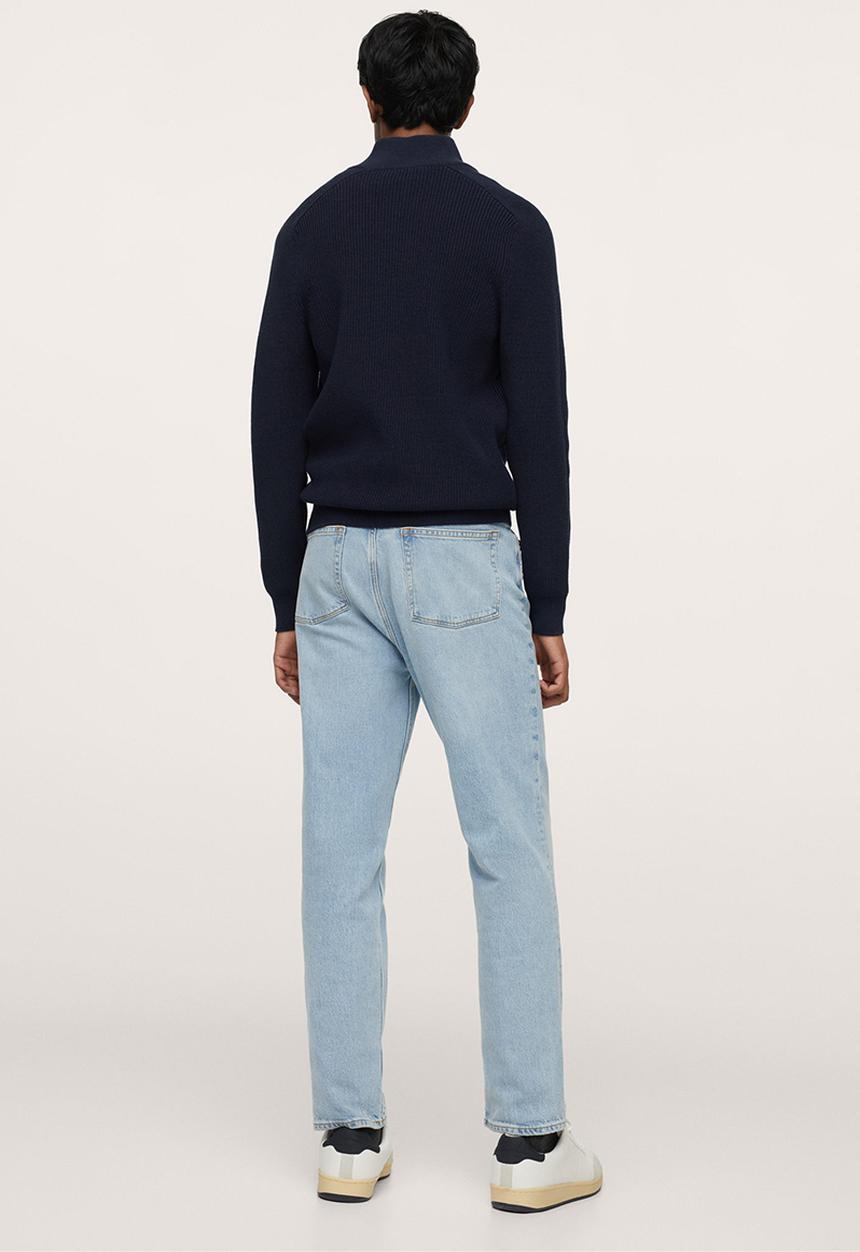 MANGO - Binger Zipped high collar Cardigan - Navy