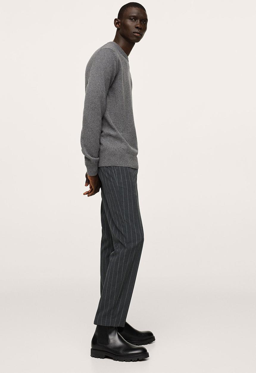 MANGO - Soller Elastic waist cotton Trousers- Black