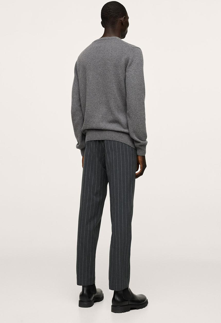 MANGO - Soller Elastic waist cotton Trousers- Black