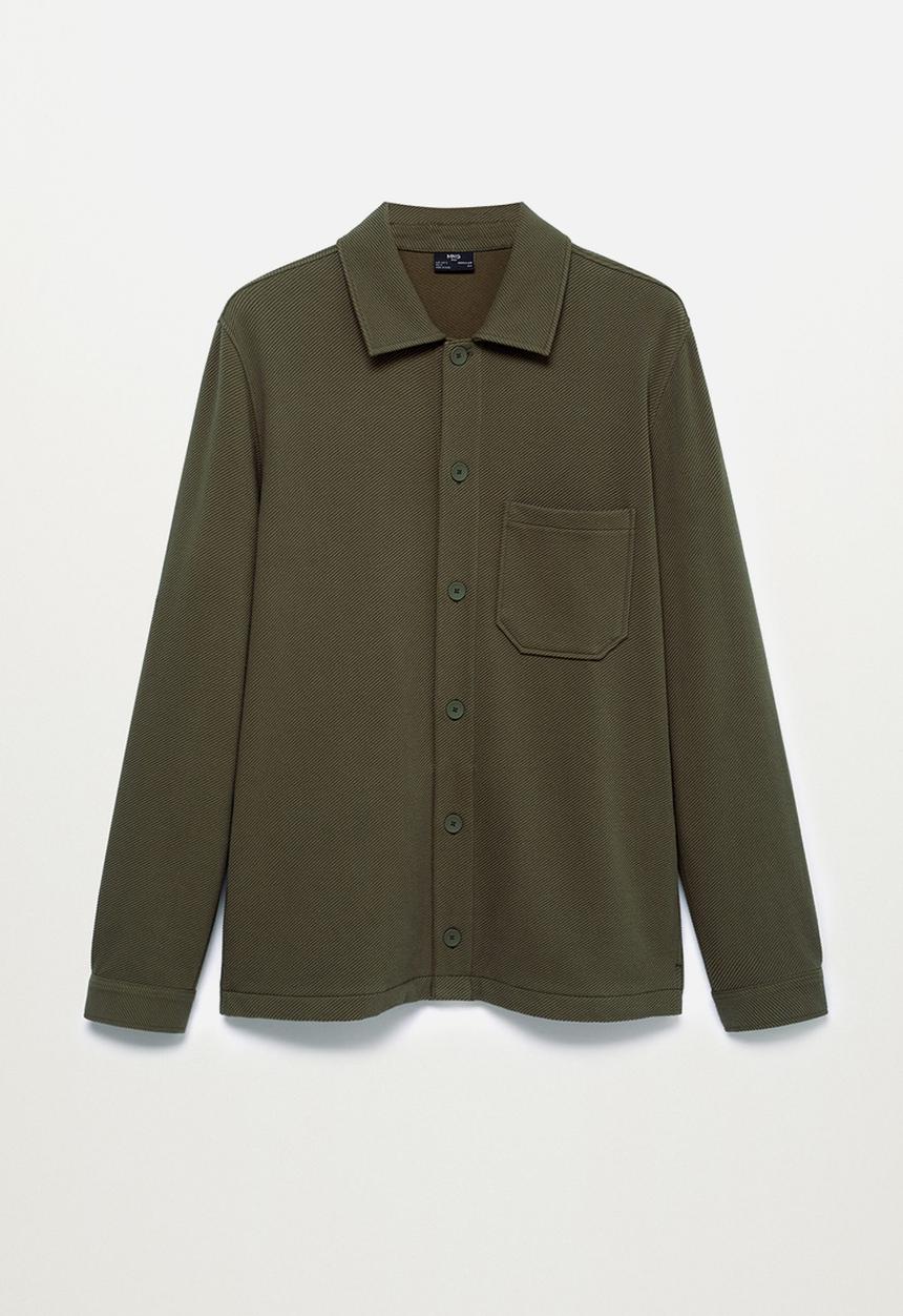 MANGO - Structured cotton SweatOvershirt - Dk Beige