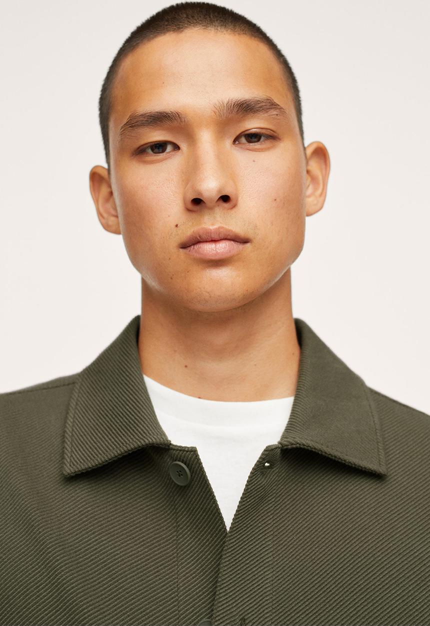 MANGO - Structured cotton SweatOvershirt - Dk Beige