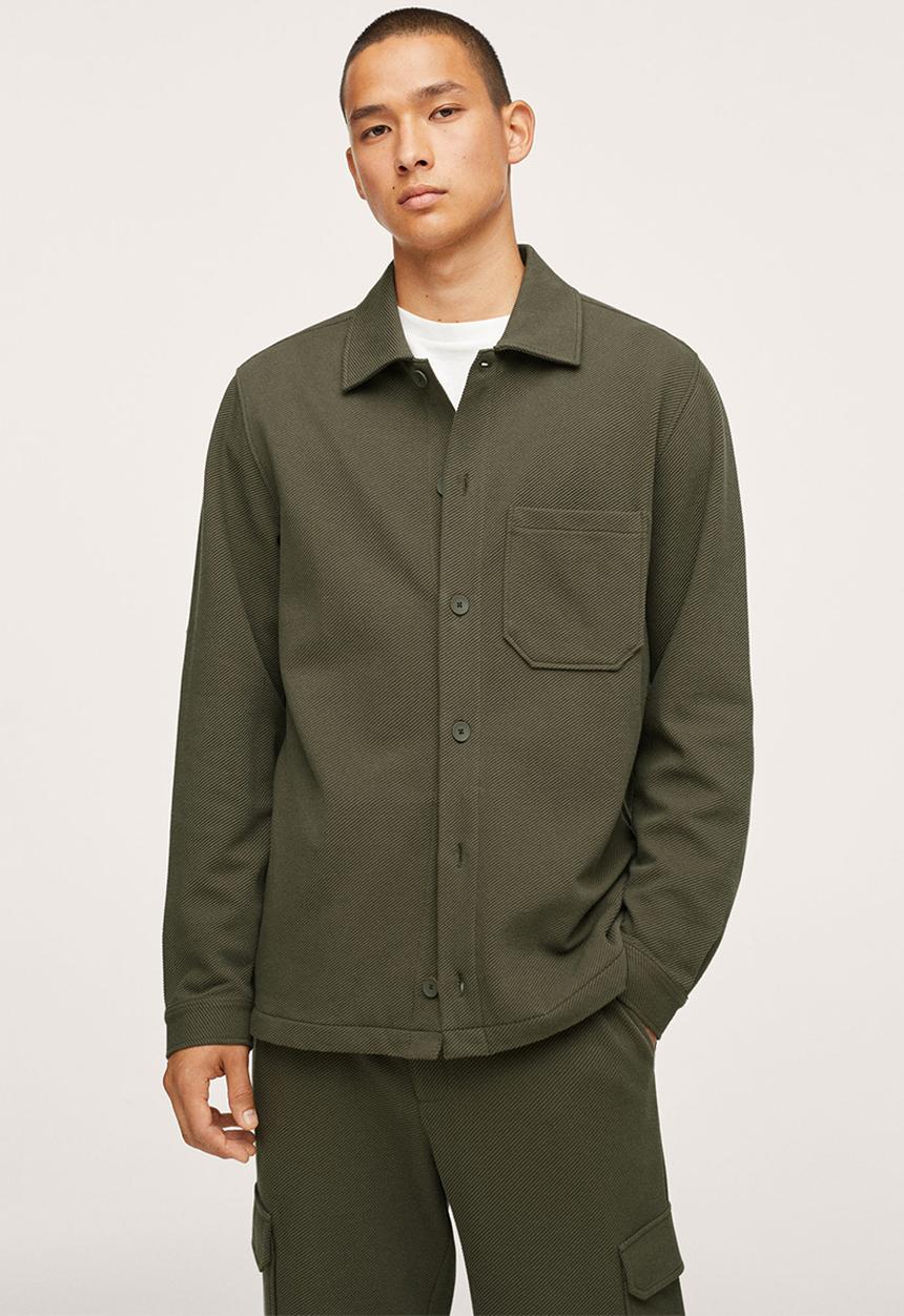 MANGO - Structured cotton SweatOvershirt - Dk Beige