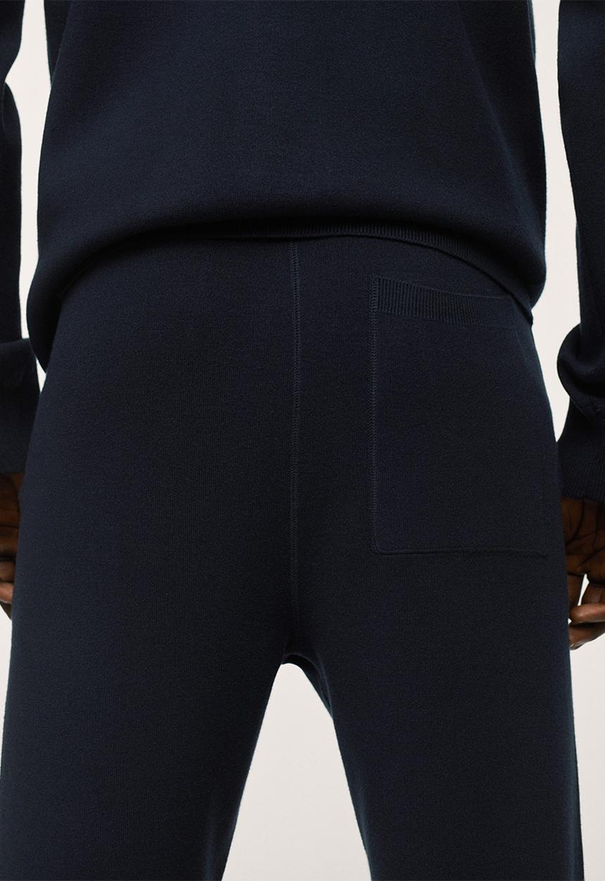 MANGO - Weekend Textured knit joggers - Navy