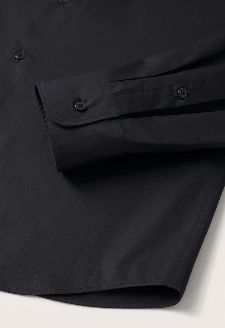 MANGO - Play Slim fit stretch cotton Shirt - Black