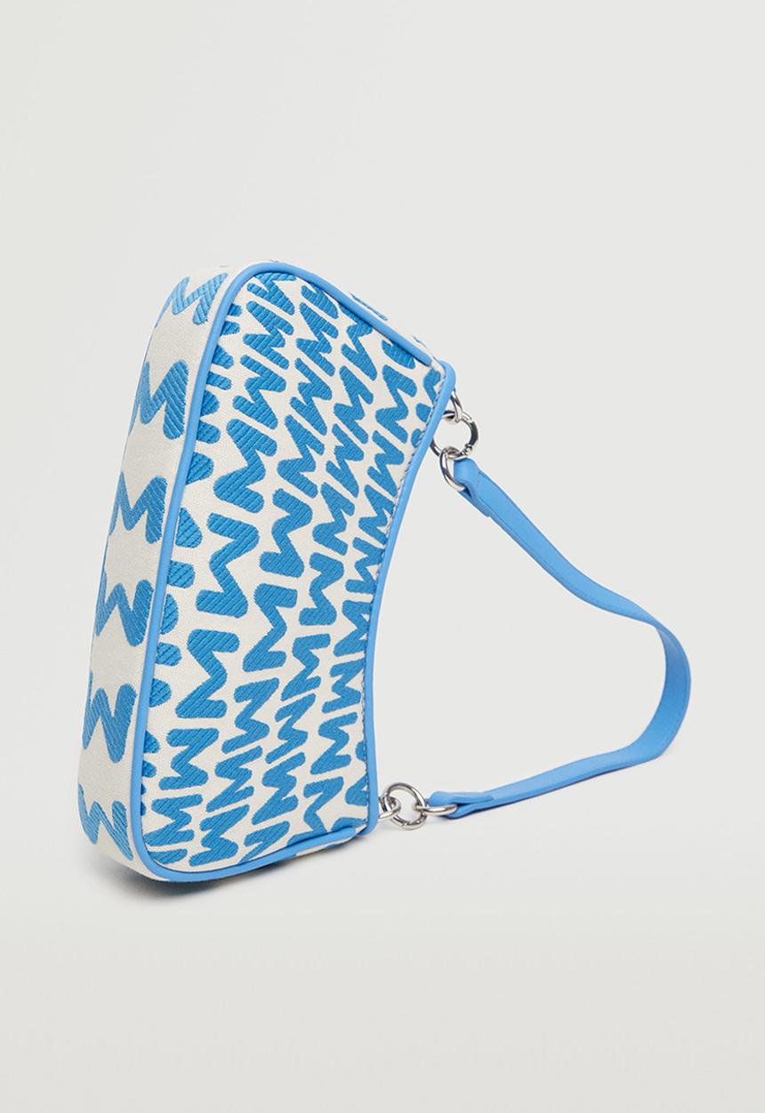 MANGO - Baguette bag with logo - blue