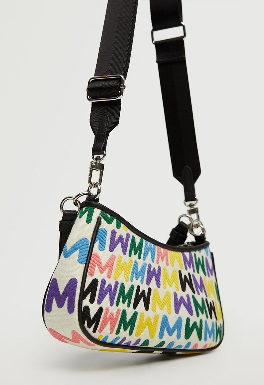 MANGO - Baguette bag with logo - multi 