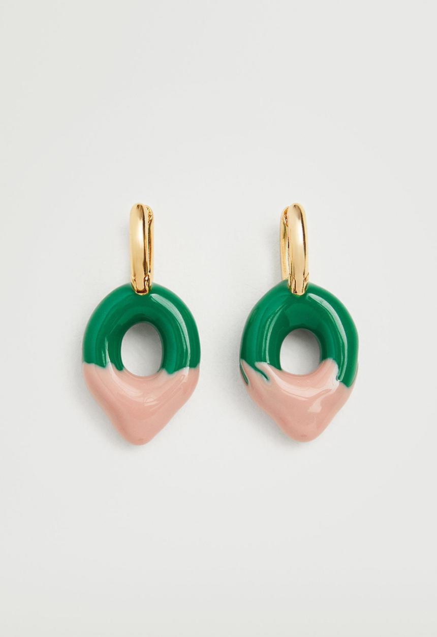 MANGO - Clay hoop earrings - multi 