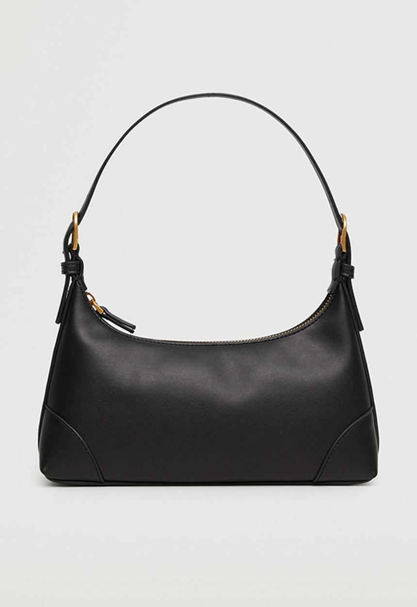 MANGO - Baguette bag buckle handle - black