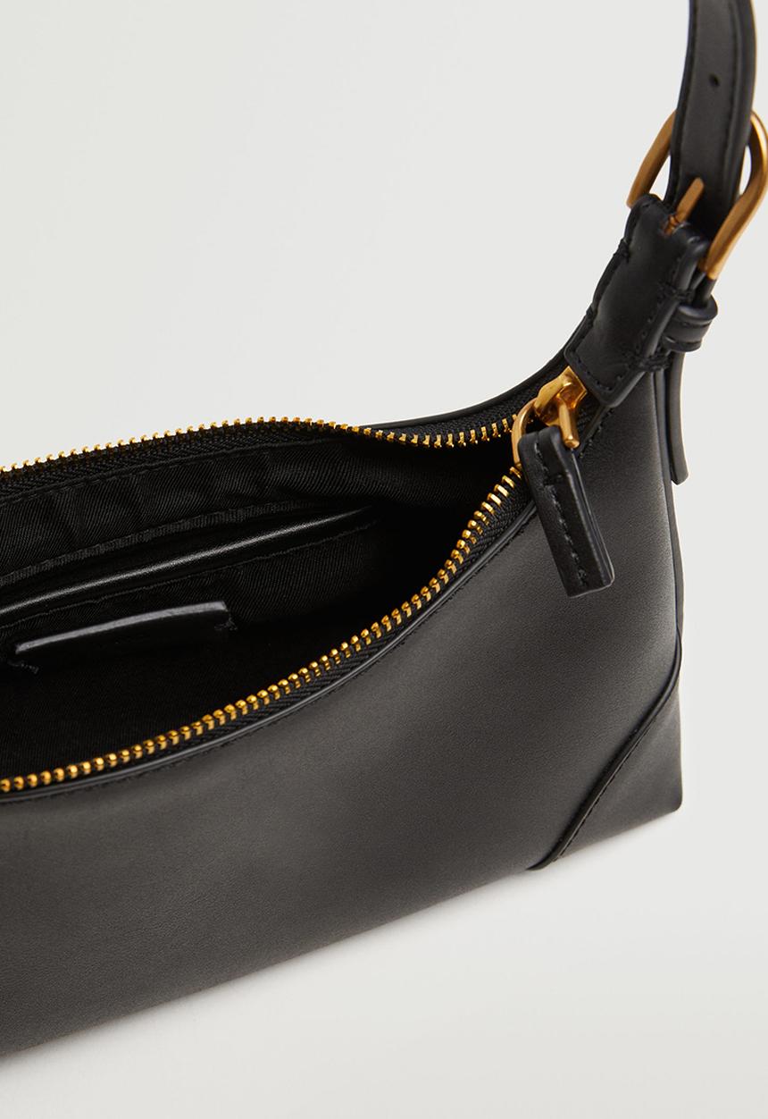 MANGO - Baguette bag buckle handle - black