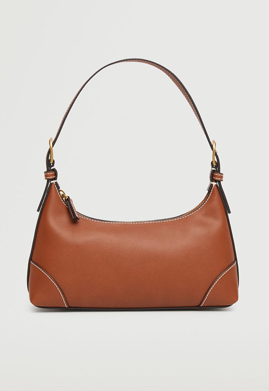 MANGO - Baguette bag buckle handle - brown