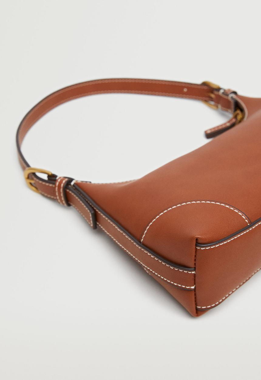 MANGO - Baguette bag buckle handle - brown