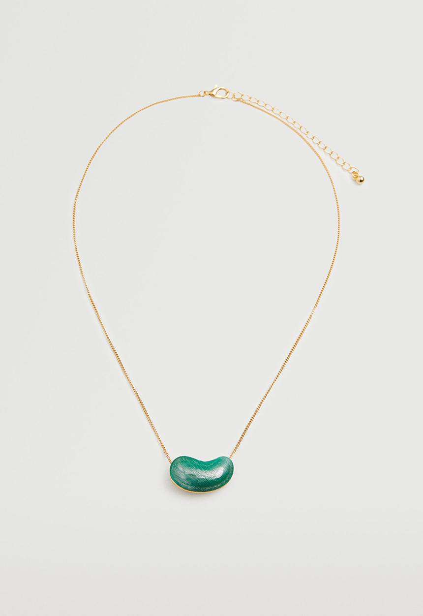 MANGO - Bead chain necklace - green