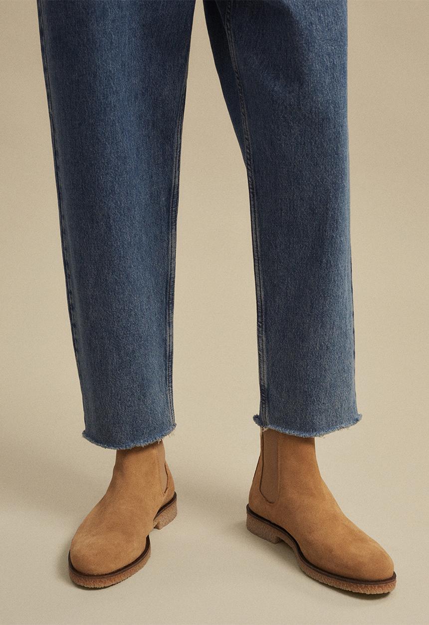 MANGO - Ankle boots crepbtn - stone