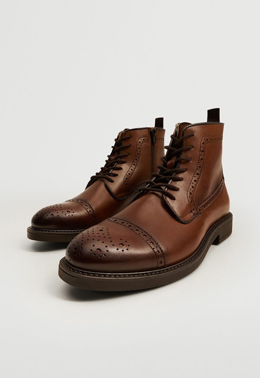 MANGO - Ankle boots botinpic - cognac