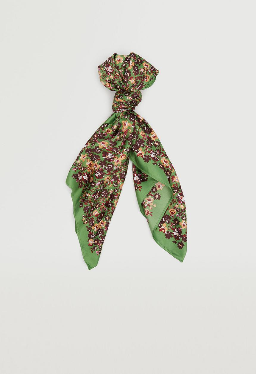 MANGO - Floral printed scarf - green