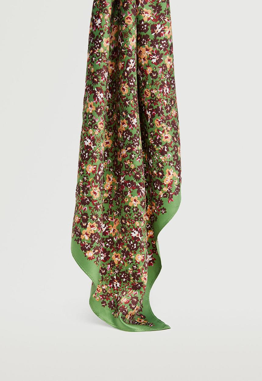 MANGO - Floral printed scarf - green