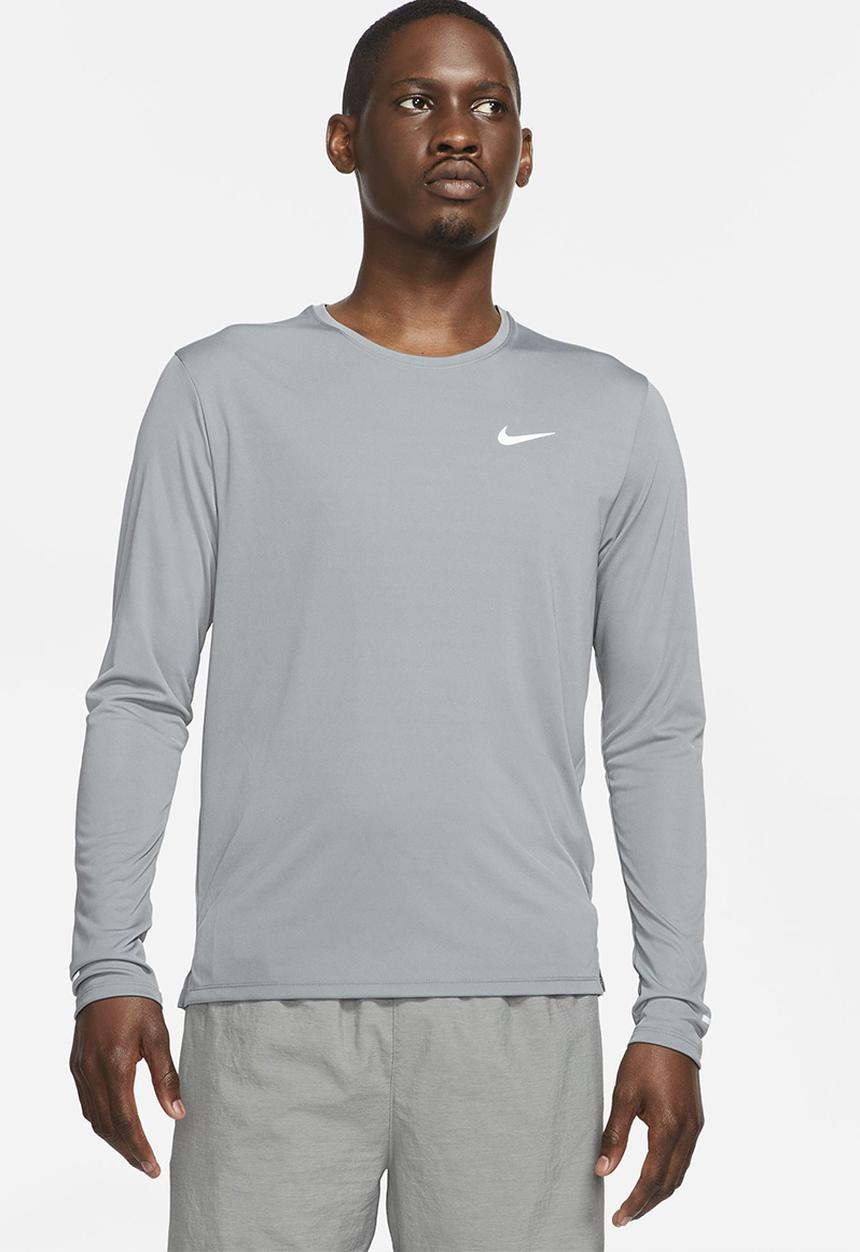 Nike - Dri-FIT Miler Men's Long-Sleeve Running Top - Smoke Grey