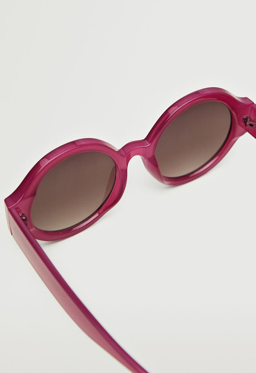 MANGO - Tortoiseshell rounded sunglasses - purple