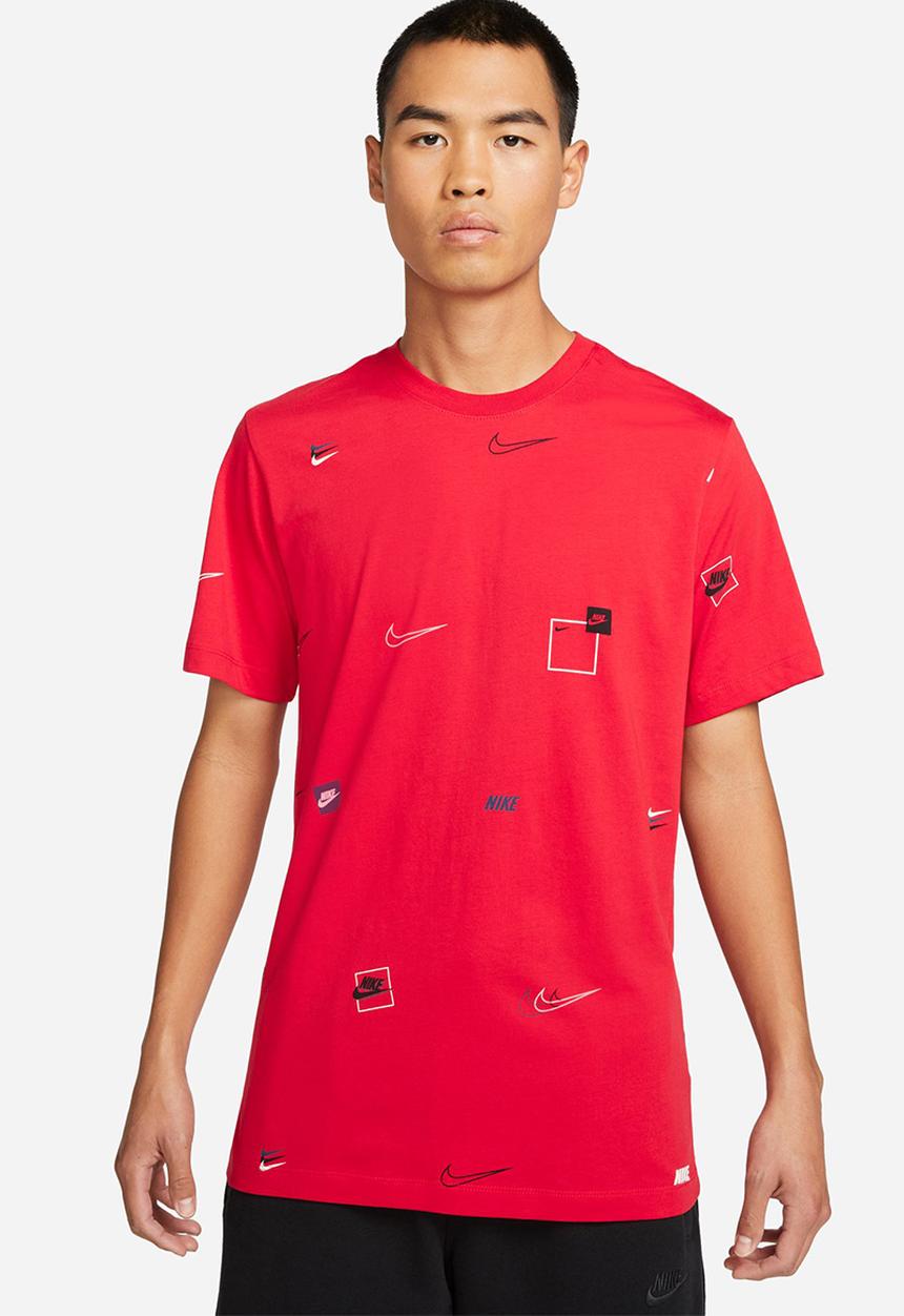 Nike - 12 Months Logo All Over Print T-Shirt - University Red