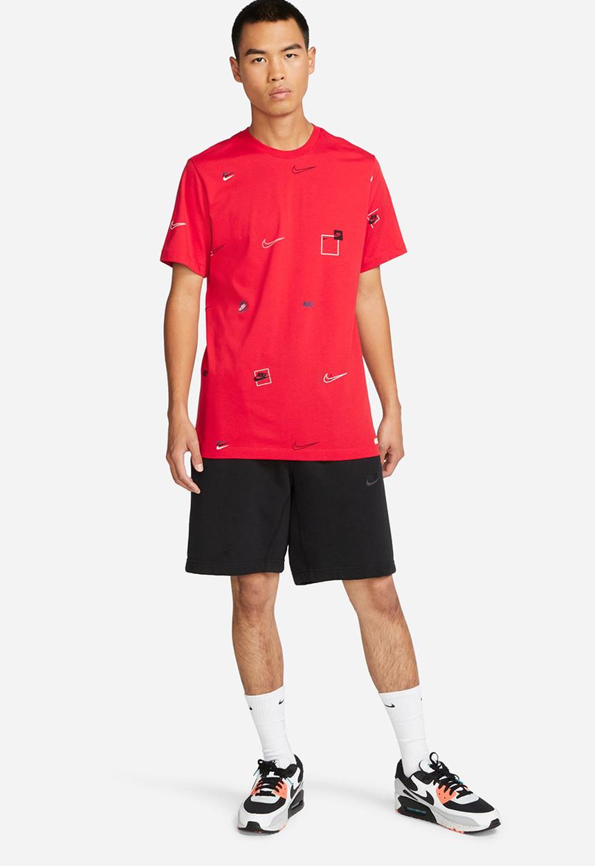 Nike - 12 Months Logo All Over Print T-Shirt - University Red