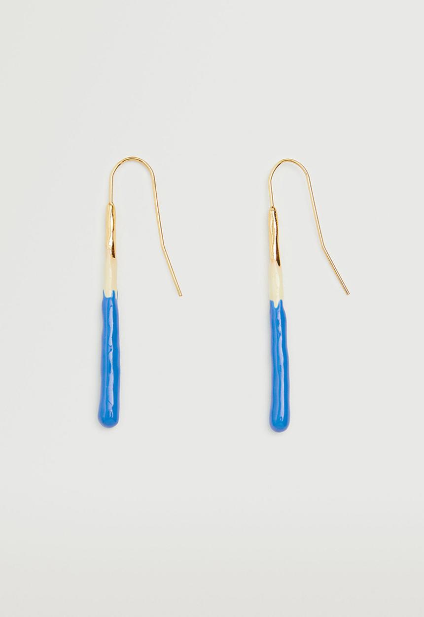 MANGO - Thin metal earrings - gold