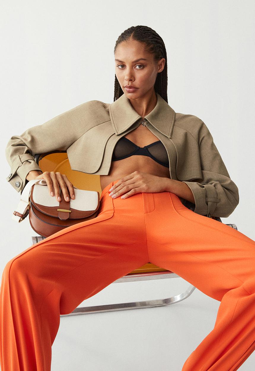 MANGO - Flap cross-body bag - brown 