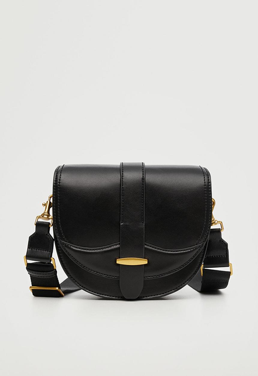 MANGO - Flap cross-body bag - black