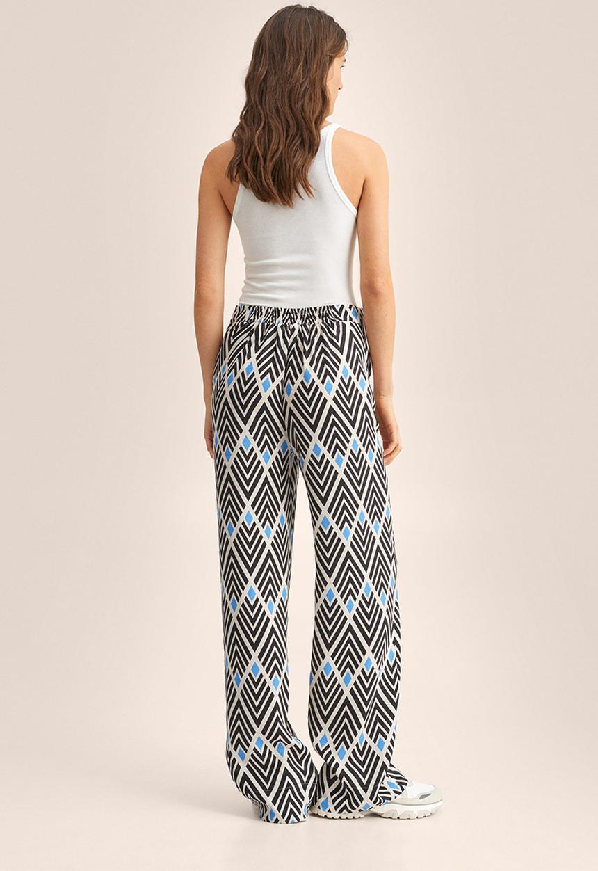 MANGO - Trousers rombo - black