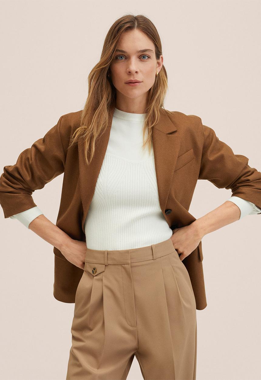 MANGO - Trousers jim - medium brown
